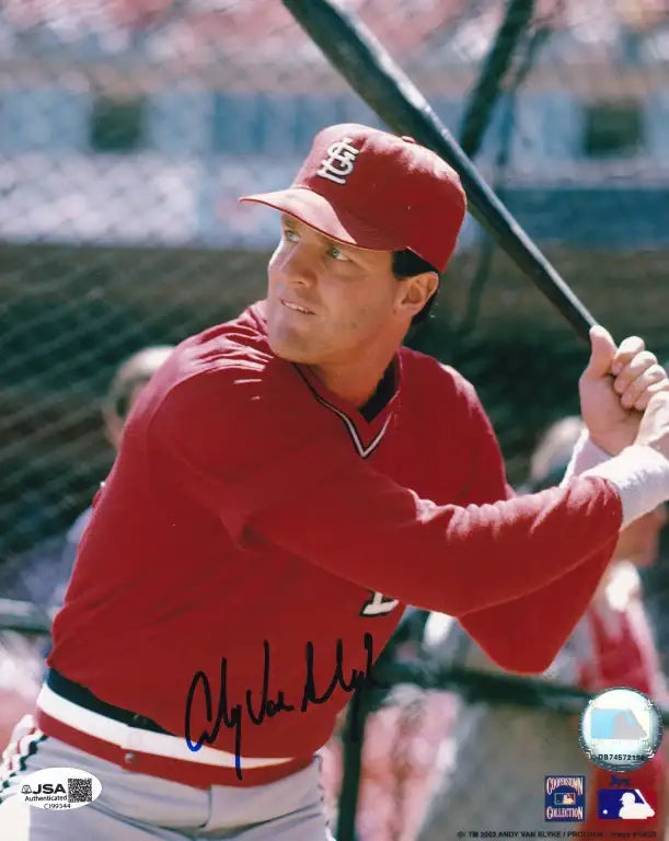 Andy Van Slyke autographed St Louis Cardinals 8x10 photo JSA - AutographsForSale.com
