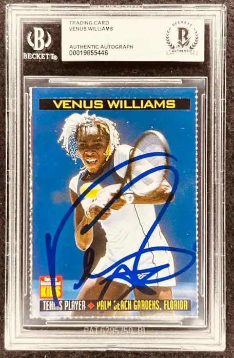 Venus Williams autographed tennis trading card, Beckett authenticated, Palm Beach Gardens, Florida