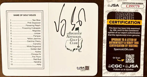 VijaySinghMastersScorecardJSA - AutographsForSale.com