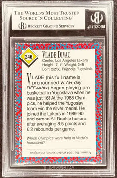 Vlade Divac signed LA Lakers 1991 SI for Kids card BAS slab - AutographsForSale.com