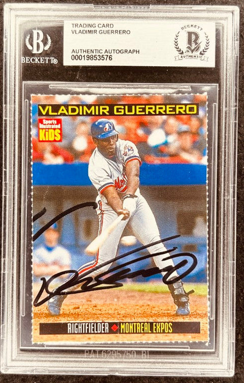 Vladimir Guerrero signed Expos 2000 SI for Kids card BAS