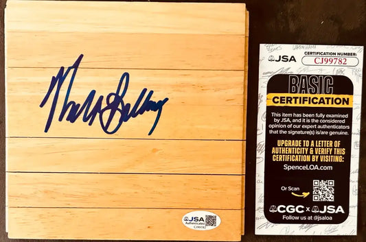 Walt Bellamy signed basketball wood floor JSA Atlanta Hawks - AutographsForSale.com