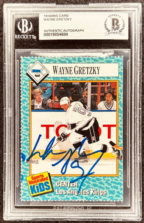 Wayne Gretzky signed Kings 1989 SI for Kids card BAS