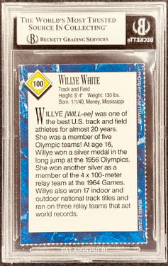 Willye White Olympic track and field athlete trading card, Beckett graded, authentic sports memorabilia