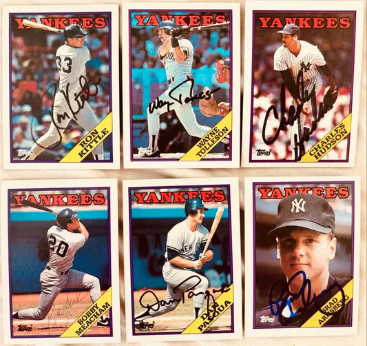 6 signed Yankees 1988 Topps cards Dan Pasqua Ron Kittle Charles Hudson - AutographsForSale.com