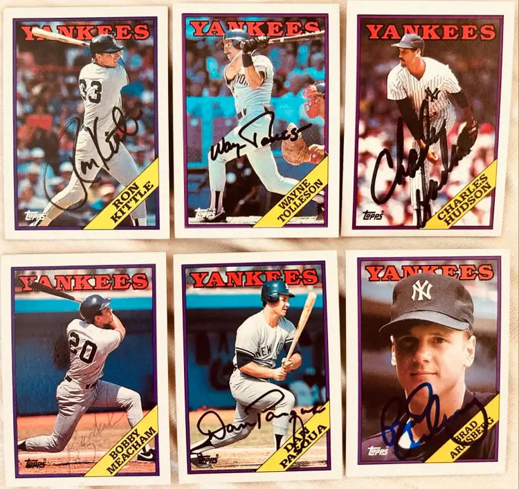 6 signed Yankees 1988 Topps cards Dan Pasqua Ron Kittle Charles Hudson - AutographsForSale.com