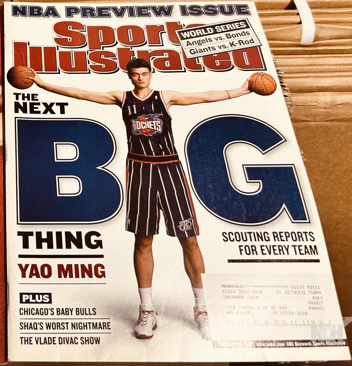Yao Ming Houston Rockets 2002 Sports Illustrated magazine - AutographsForSale.com