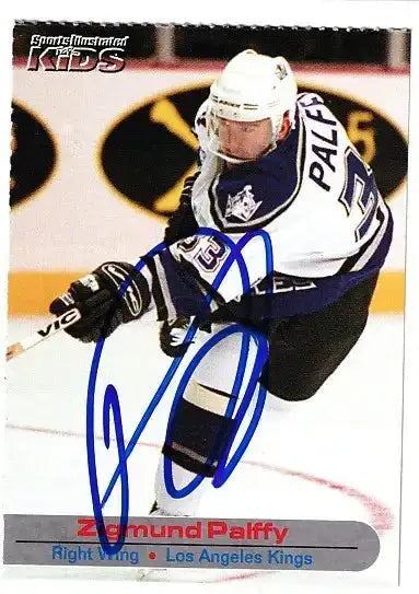 Zigmund Palffy autographed SI for Kids card - right wing for the Los Angeles Kings, signed in blue Sharpie