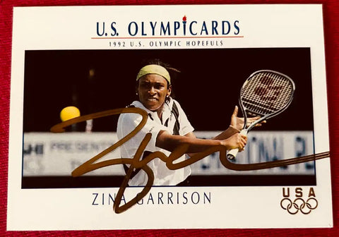 1992 U.S. Olympicards Zina Garrison signed tennis trading card, USA Olympics memorabilia
