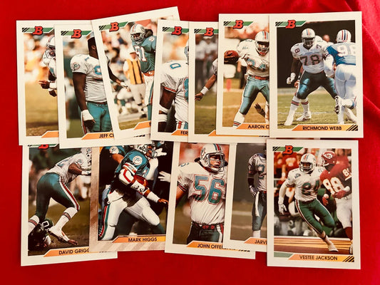 Dolphins 1992 Bowman partial team set Bryan Cox Mark Higgs FOIL Richmond Webb - AutographsForSale.com