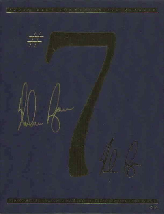 Nolan Ryan signed Texas Rangers 7th No-Hitter commemorative program JSA - AutographsForSale.com