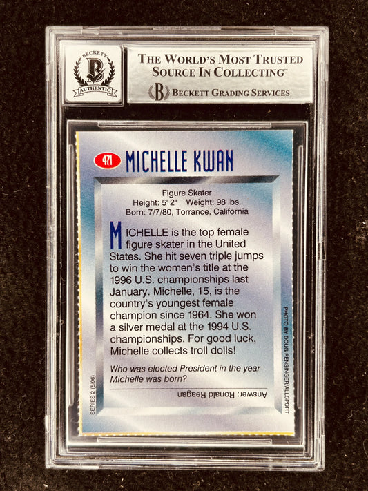 Michelle Kwan autographed 1996 Sports Illustrated for Kids Rookie Card BAS graded 10 - AutographsForSale.com