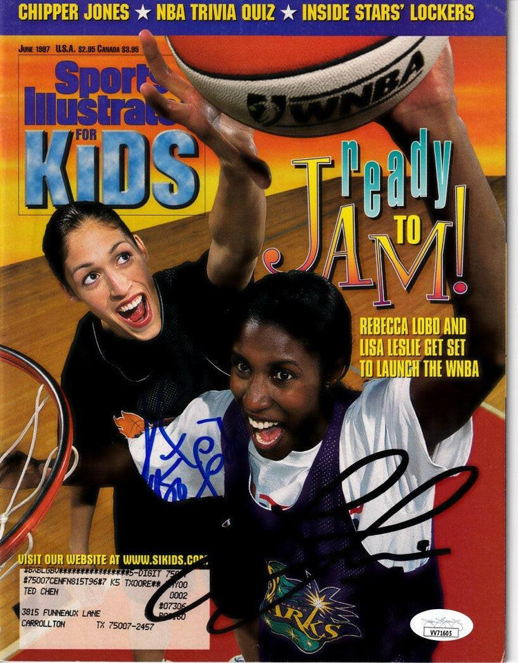 Lisa Leslie and Rebecca Lobo autographed 1997 WNBA Sports Illustrated for Kids magazine JSA - AutographsForSale.com
