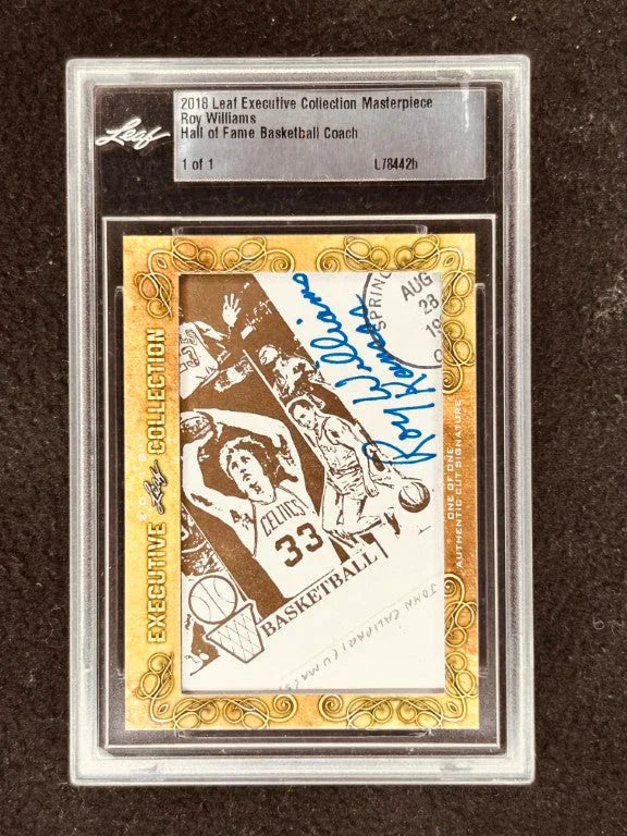 Roy Williams 2018 Leaf Masterpiece Cut Signature certified autograph card 1/1 JSA UNC Tar Heels Kansas - AutographsForSale.com