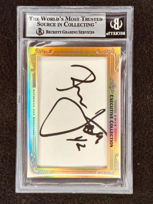 Joe Montana and Ronnie Lott 2013 Leaf Masterpiece Cut Signature certified autograph card 1/1 49ers JSA - AutographsForSale.com