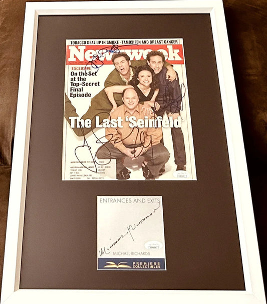 Jerry & full cast autographed Seinfeld Newsweek cover framed JSA - AutographsForSale.com