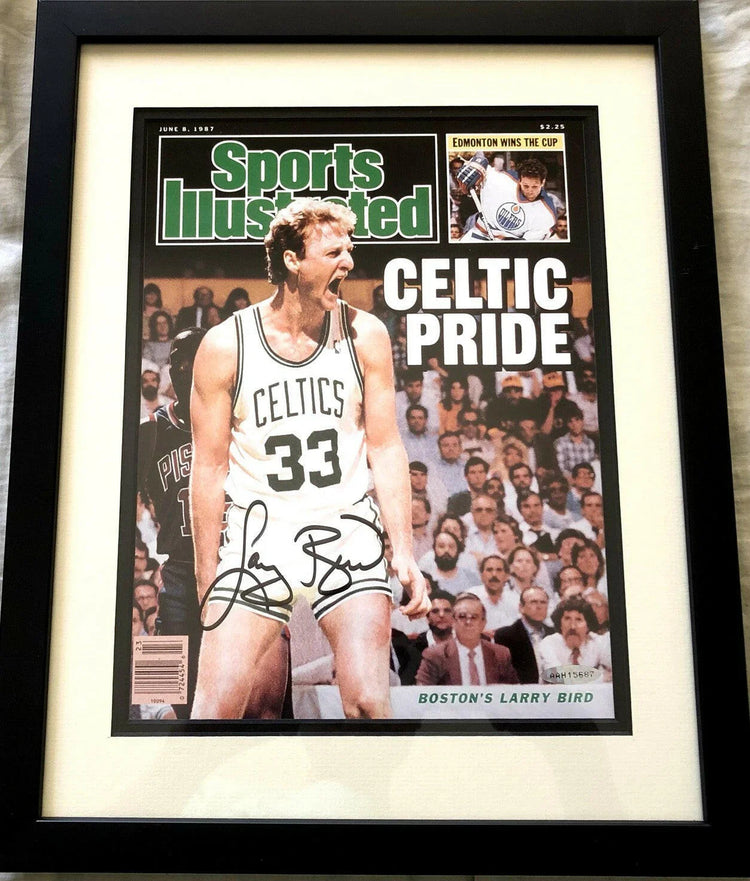Larry Bird signed 1987 Celtics Sports Illustrated cover Print framed UDA - AutographsForSale.com