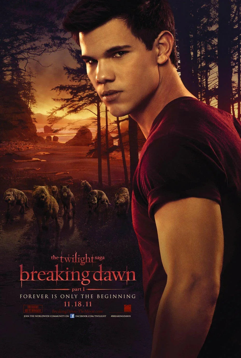 Twilight Breaking Dawn 2011 SDCC Jacob mini movie poster - AutographsForSale.com