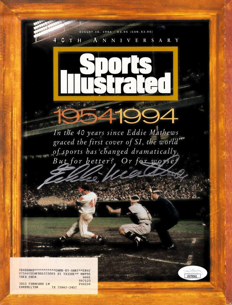 Eddie Mathews signed Milwaukee Braves 1994 Sports Illustrated magazine JSA - AutographsForSale.com
