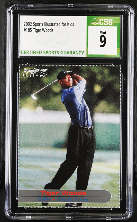 Tiger Woods 2002 SI for Kids golf card CSG grade 9 MT - AutographsForSale.com