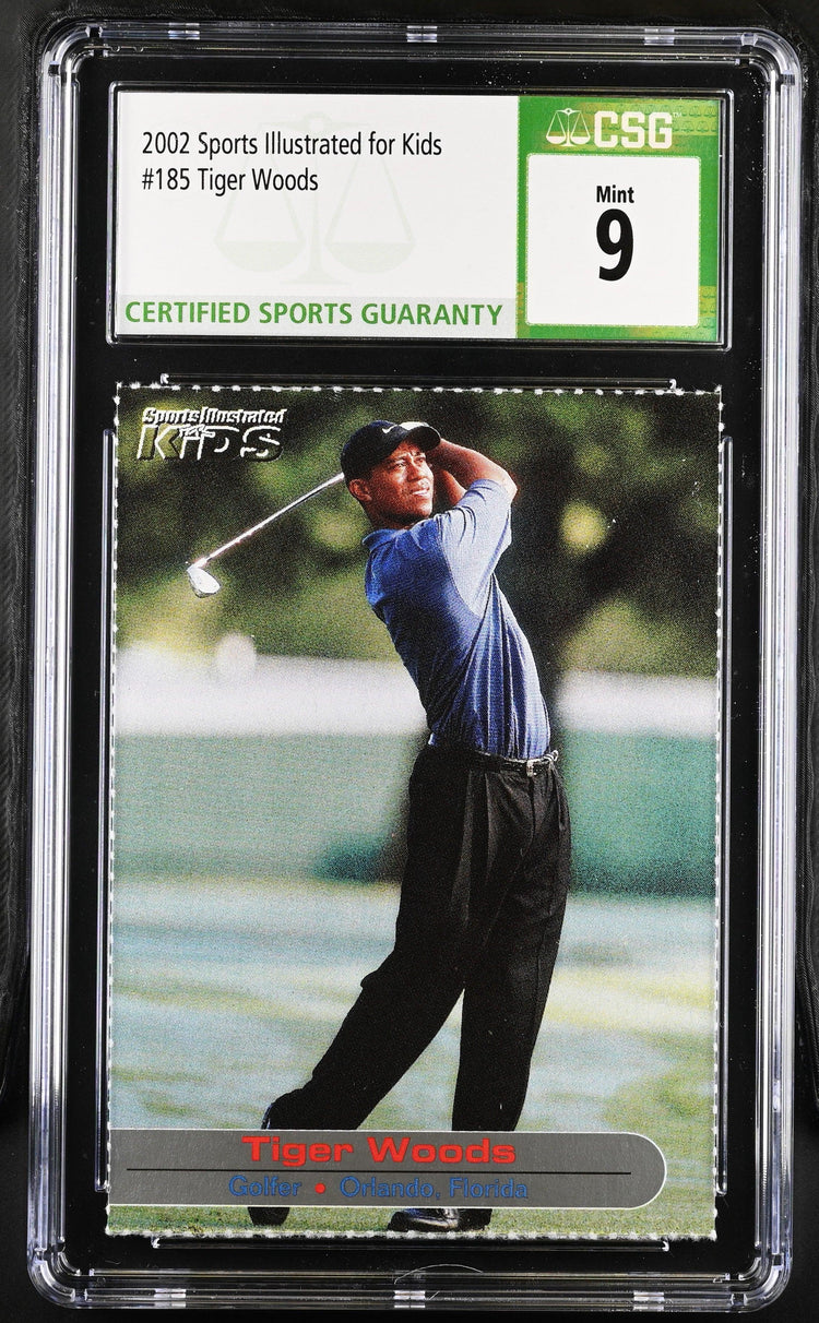 Tiger Woods 2002 SI for Kids golf card CSG grade 9 MT - AutographsForSale.com
