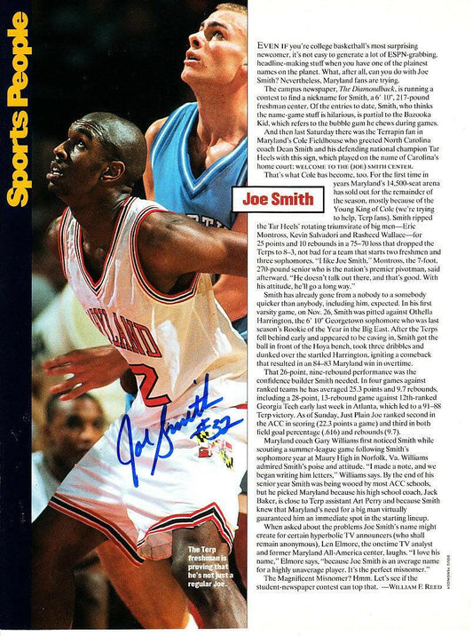 Joe Smith signed Maryland magazine photo full name signature - AutographsForSale.com