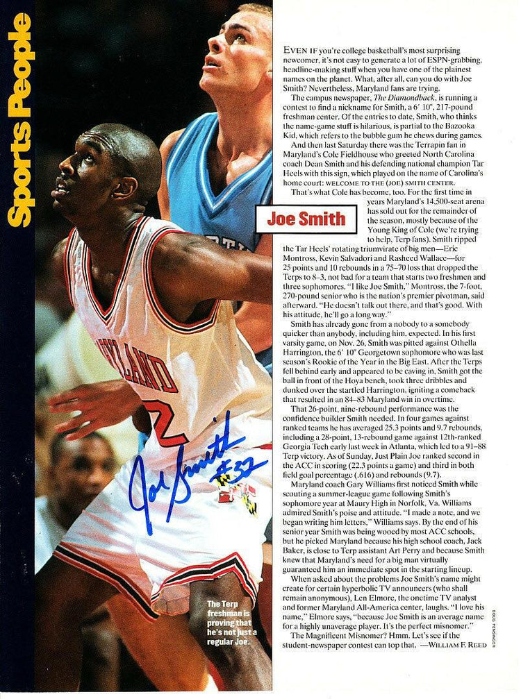 Joe Smith signed Maryland magazine photo full name signature - AutographsForSale.com