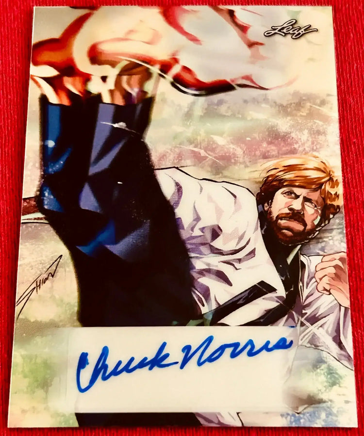 Roundhouse Chuck Norris certified signed 2023 Leaf Anime Nation card 8/10 - AutographsForSale.com