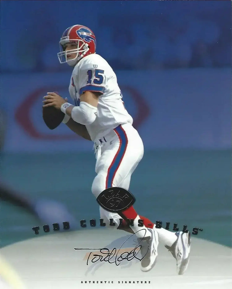 Todd Collins certified autograph Buffalo Bills 1997 Leaf 8x10 card - AutographsForSale.com