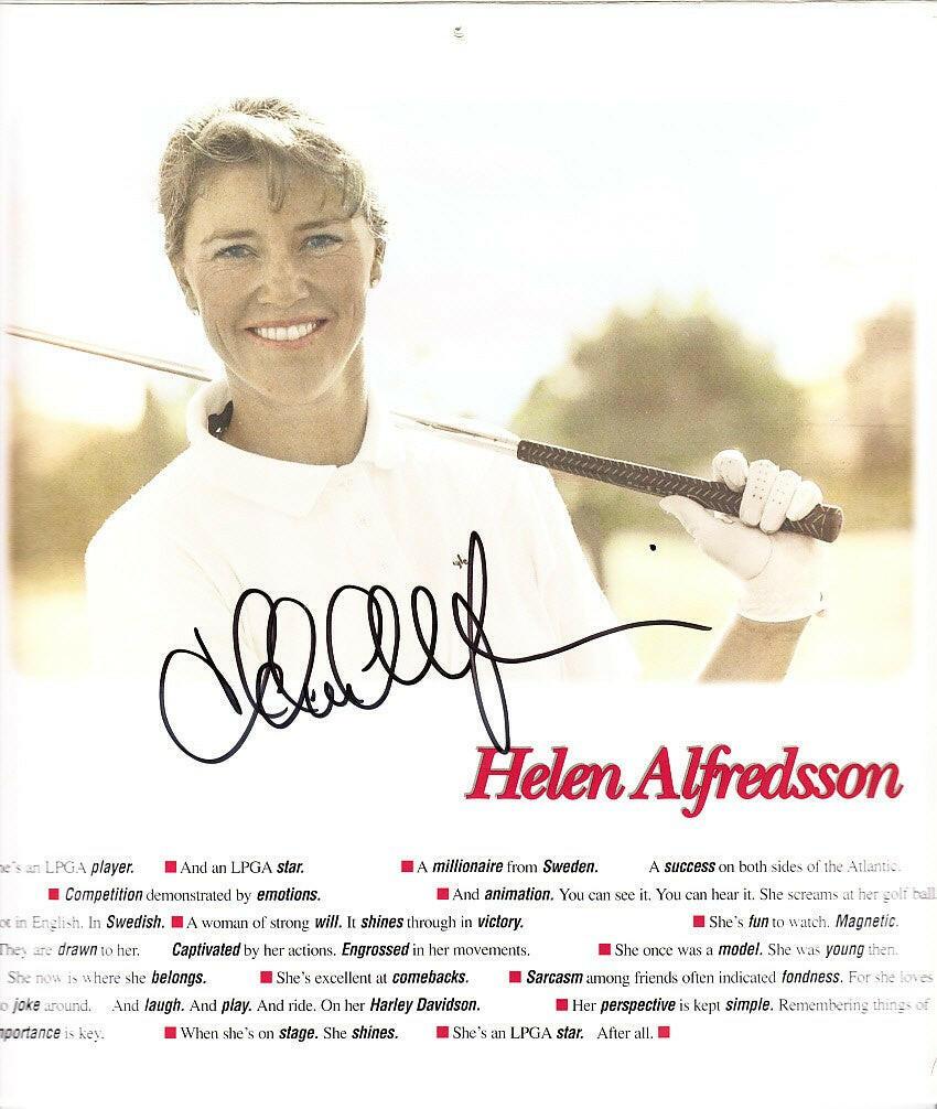 Helen Alfredsson autographed 1996 LPGA golf calendar photo - AutographsForSale.com