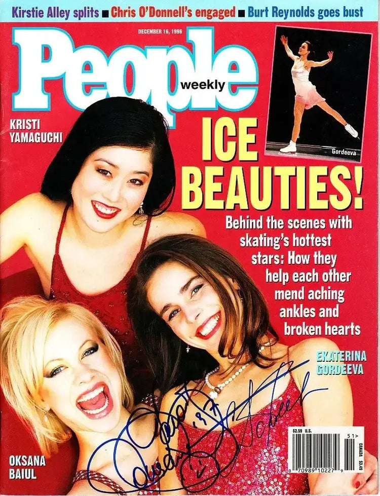 Oksana Baiul and Ekaterina Gordeeva autographed ice skating 1996 People magazine - AutographsForSale.com
