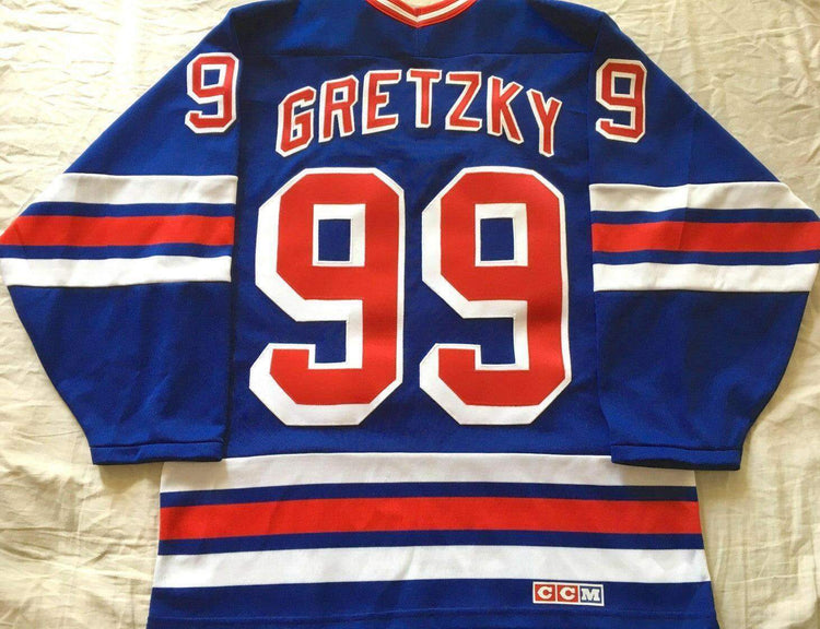 Wayne Gretzky NY Rangers Authentic CCM Blue retro jersey New - AutographsForSale.com