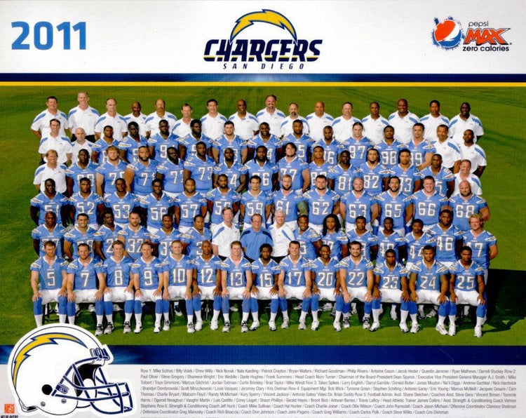 2011 SD Chargers 8x10 team photo Antonio Gates Philip Rivers - AutographsForSale.com