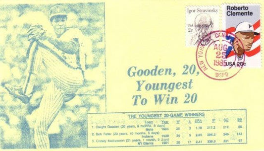 Dwight Gooden Youngest 20 Game Winner 1985 New York Mets cachet envelope - AutographsForSale.com