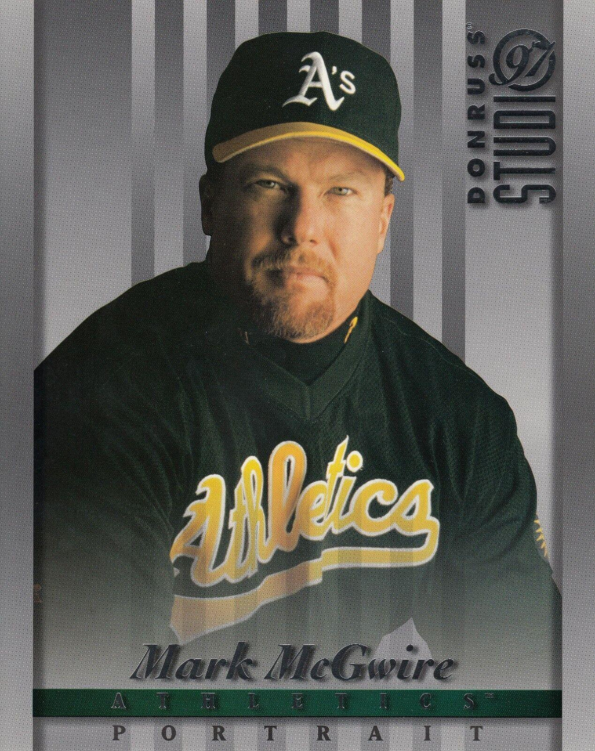 Mark McGwire Oakland A’s 1997 Donruss Studio 8x10 photo card - AutographsForSale.com
