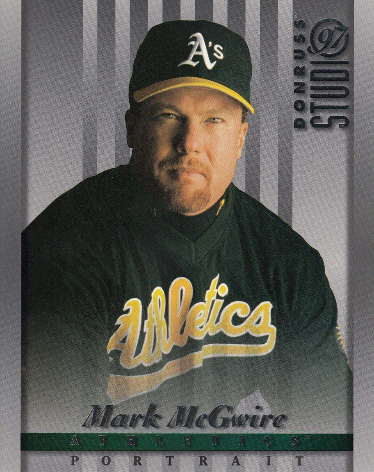 Mark McGwire Oakland A’s 1997 Donruss Studio 8x10 photo card - AutographsForSale.com