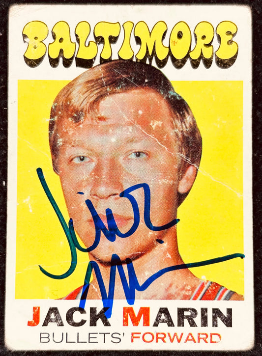 Jack Marin autographed Baltimore Bullets 1971-72 Topps card - AutographsForSale.com