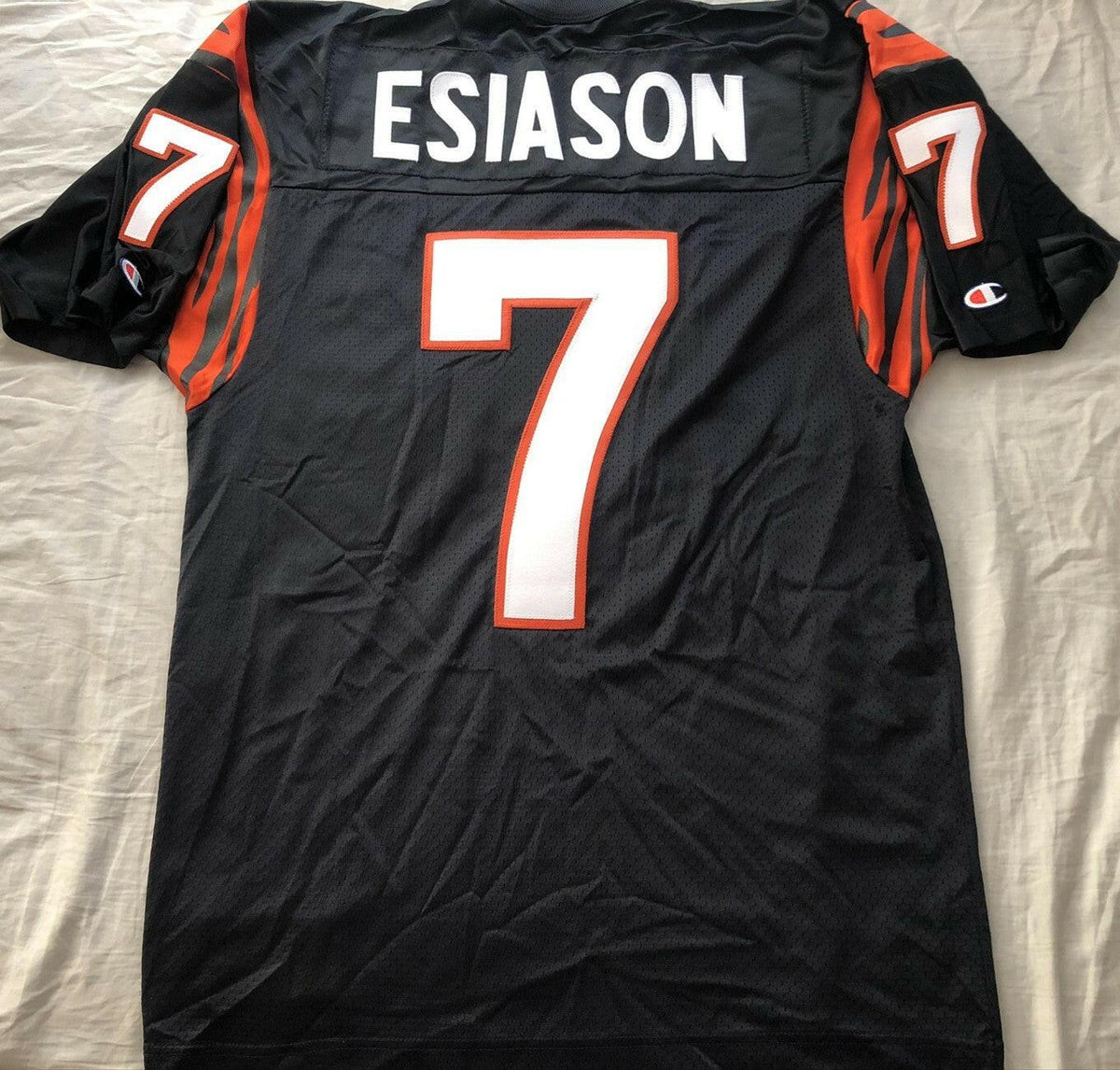 Boomer Esiason Bengals Champion black 90s retro jersey - AutographsForSale.com