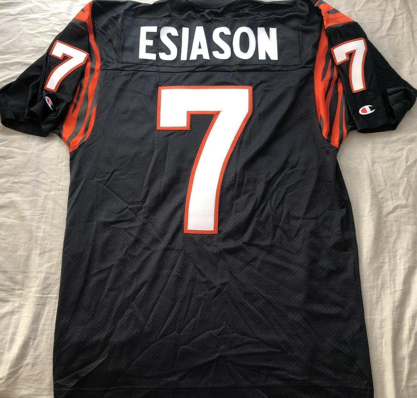 Boomer Esiason Cincinnati Bengals Champion black 1990s throwback stitched jersey - AutographsForSale.com