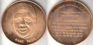 Babe Ruth bronze medallion - AutographsForSale.com