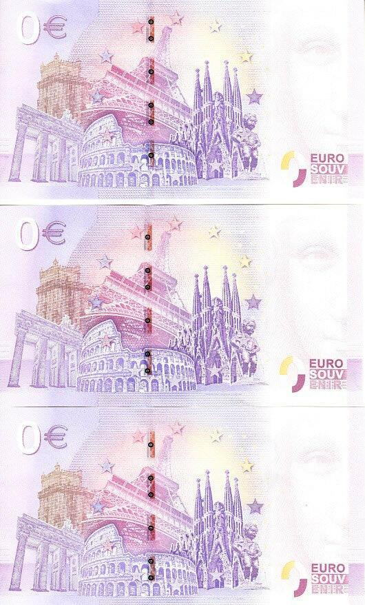 3 2019 Sporting Clube Portugal FC Porto & Sl Benfica Zero Euro Souvenir Banknotes Mint - AutographsForSale.com