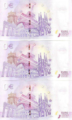 3 2019 Sporting Clube Portugal FC Porto & Sl Benfica Zero Euro Souvenir Banknotes Mint - AutographsForSale.com