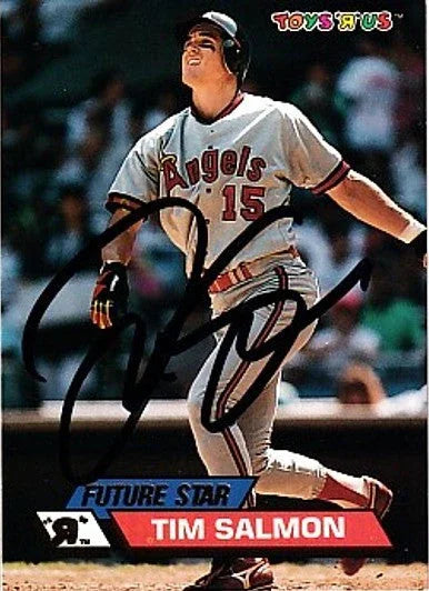 Tim Salmon signed Angels 1993 Stadium Club Toys R Us card - AutographsForSale.com
