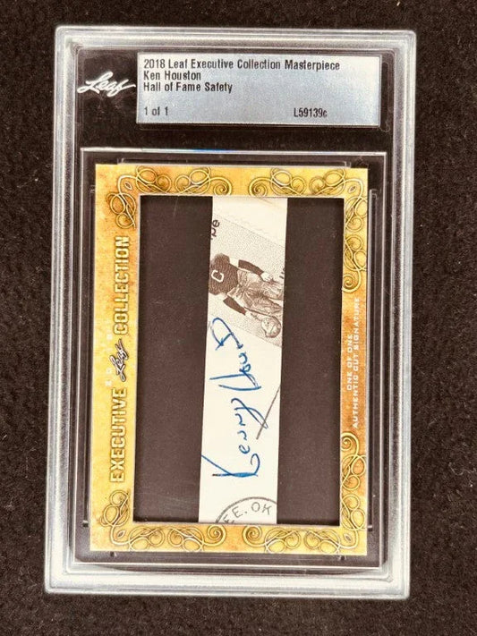 Ken Houston 2018 Leaf Masterpiece Cut Signature card 1/1 JSA Houston Oilers Redskins - AutographsForSale.com