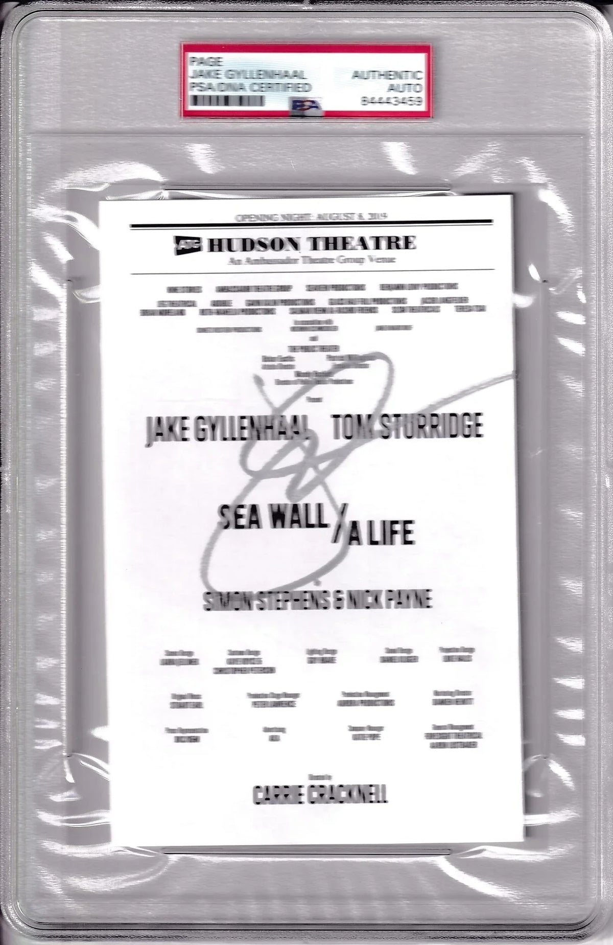 Jake Gyllenhaal signed 2019 Broadway program page PSA/DNA slab - AutographsForSale.com