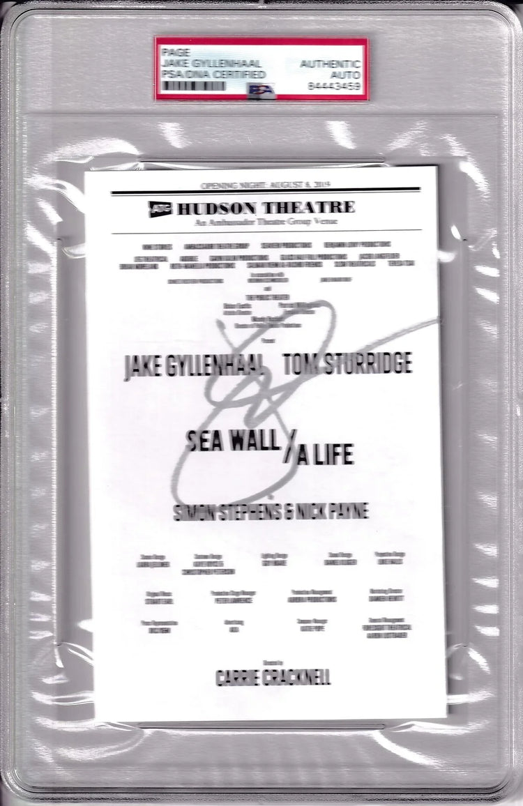 Jake Gyllenhaal signed 2019 Broadway program page PSA/DNA slab - AutographsForSale.com