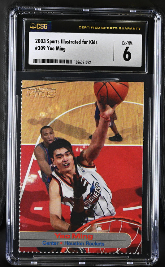 Yao Ming Houston Rockets 2003 Sports Illustrated for Kids card CSG graded 6 ExMt - AutographsForSale.com