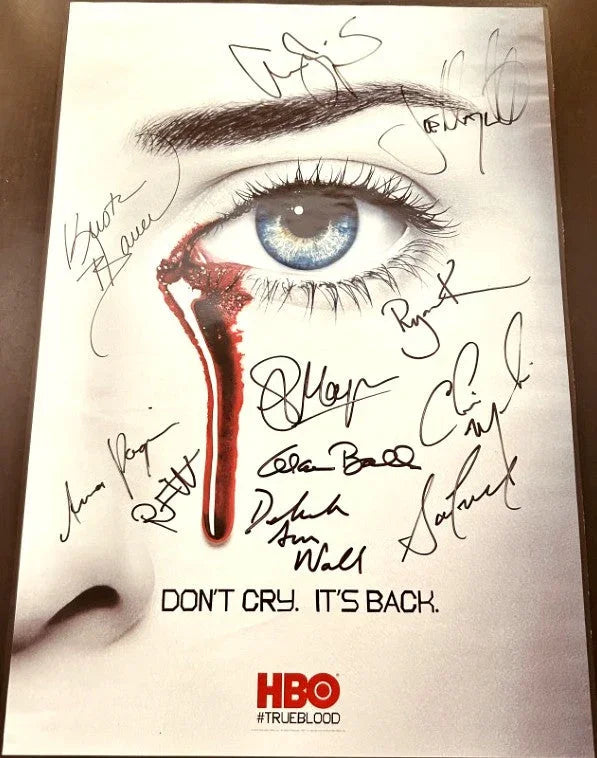 True Blood cast signed 2012 SDCC poster Stephen Moyer Anna Paquin Alexander Skarsgard JSA - AutographsForSale.com