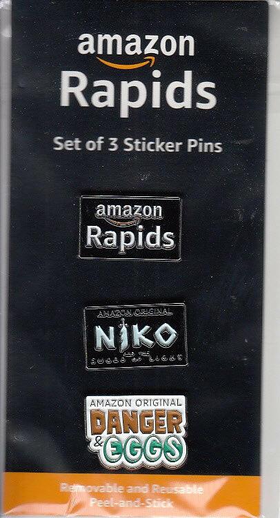Danger & Eggs & Niko & Sword of Light 2017 SDCC Amazon pin set - AutographsForSale.com