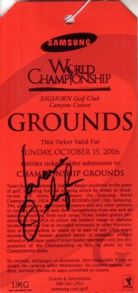 Lorena Ochoa autographed 2006 LPGA Samsung World Championship ticket - AutographsForSale.com